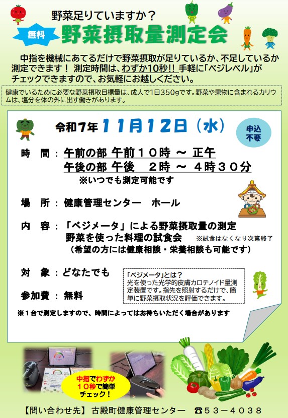 野菜摂取量測定会